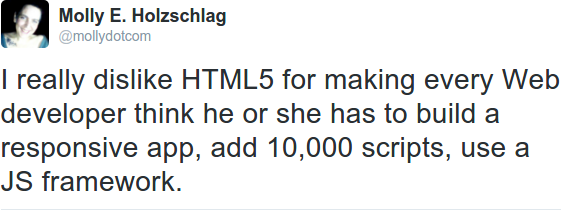 Dislike HTML5 tweet